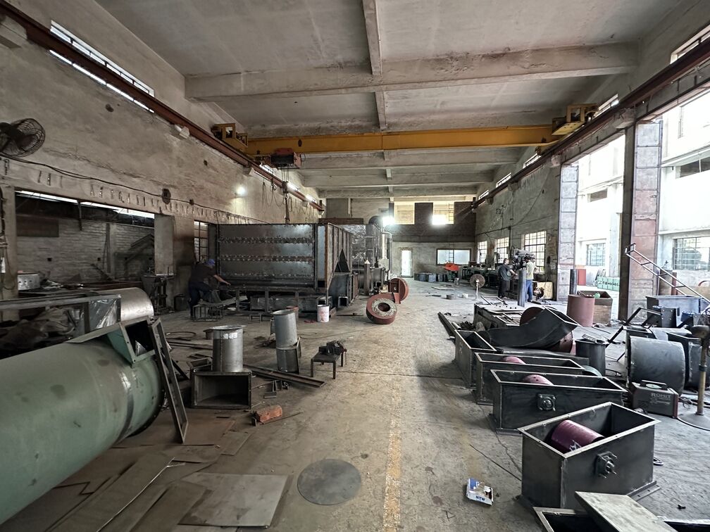 Industrial packaging machinery being manufactured at Rajeev Food Tech